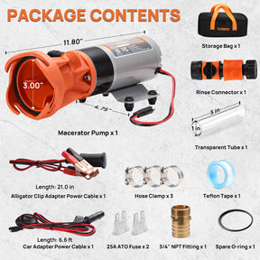 Rotorua Portable Macerator Pump, 12 GPM