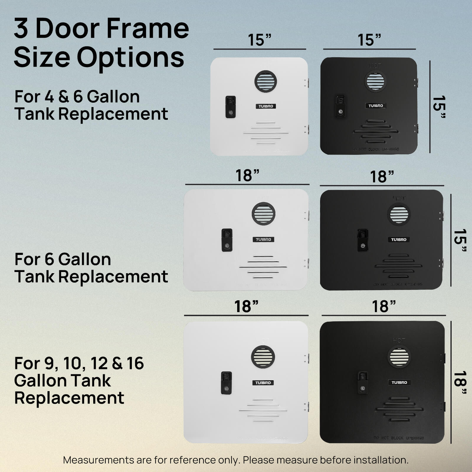 Rotorua RV Water Heater Door Kit, ONLY Door Replacement Kit