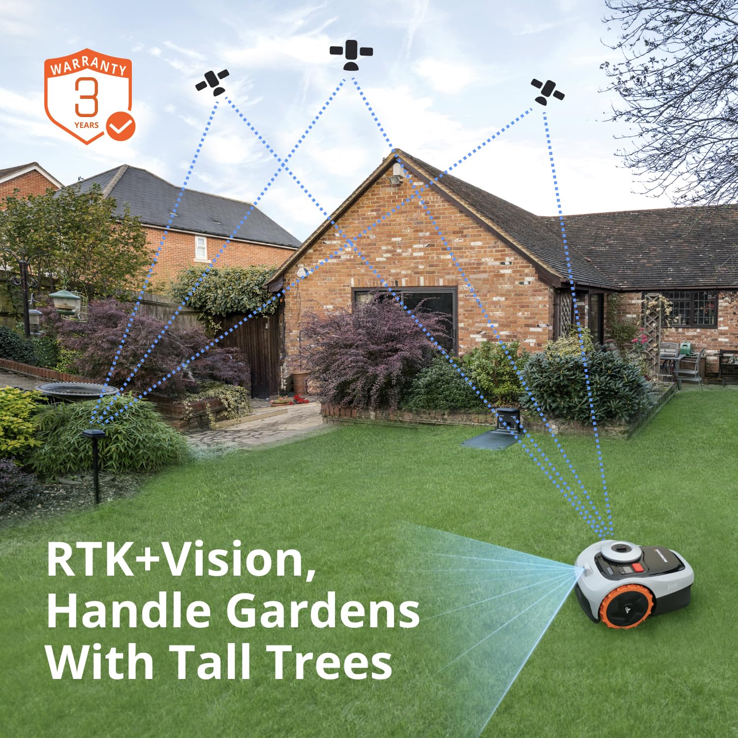 Segway Navimow i105E Robotic Lawn mower without Boundary, Rec. 500 m², Max. 600 m², EFLS 2.0 RTK + Vision Robot Lawnmower