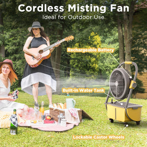 (Open Box) AirSupply MS12 Portable Mist Fan, 19,200mAh Battery & 2.9-Gallon Tank