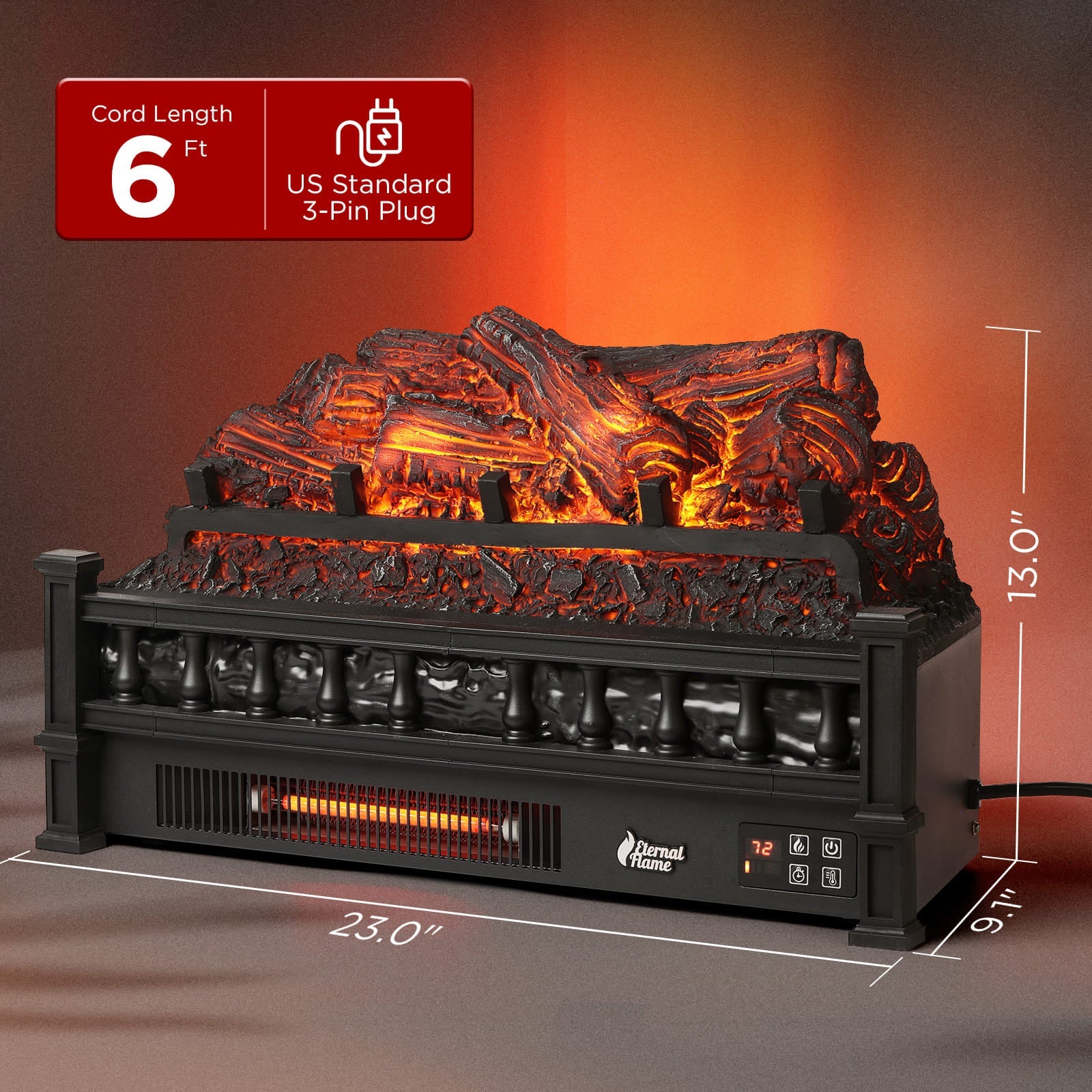 (Open Box) Eternal Flame EF23-PB Electric Fireplace Logs