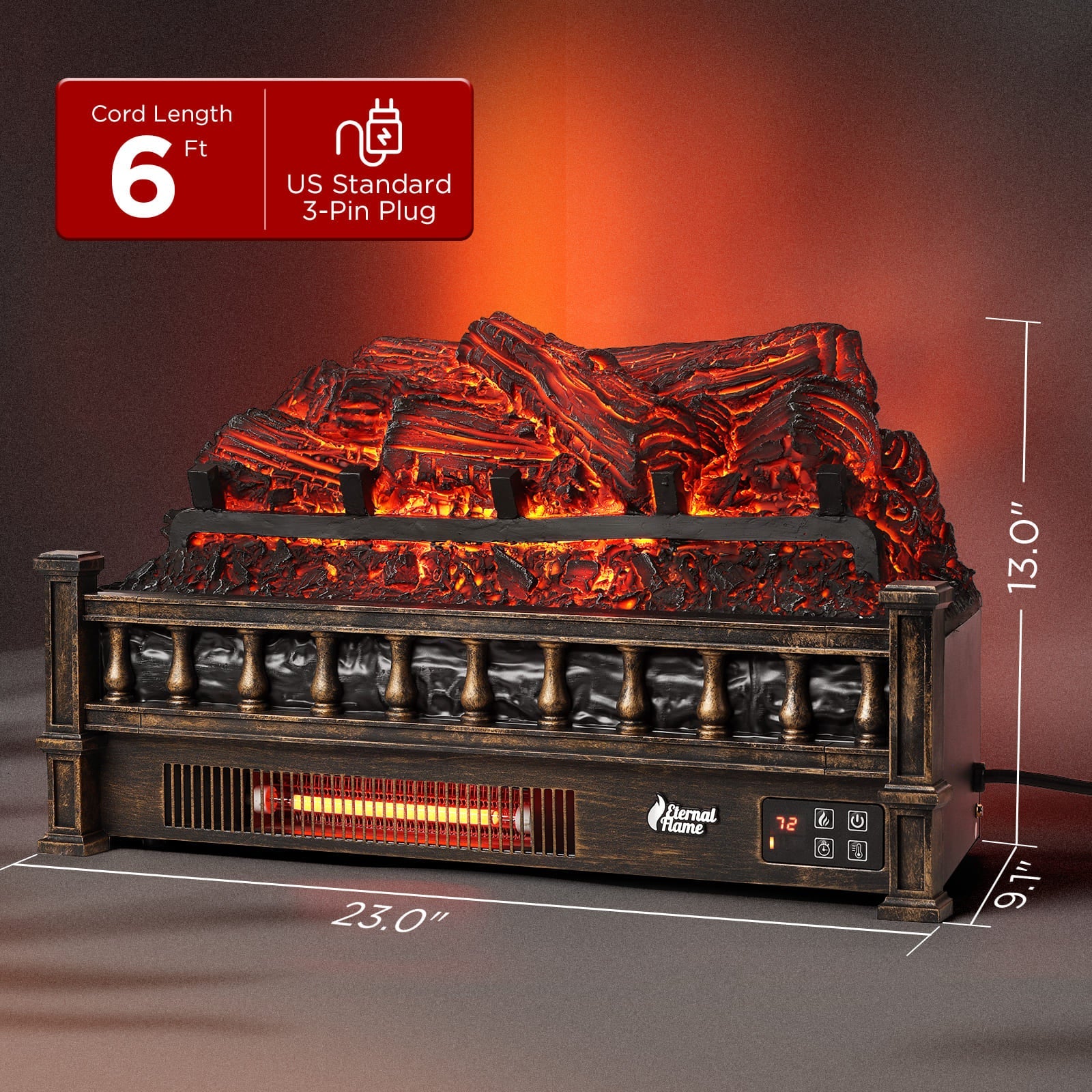 (Open Box) Eternal Flame EF23-PB Electric Fireplace Logs