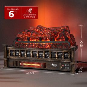 (Open Box) Eternal Flame EF23-PB Electric Fireplace Logs