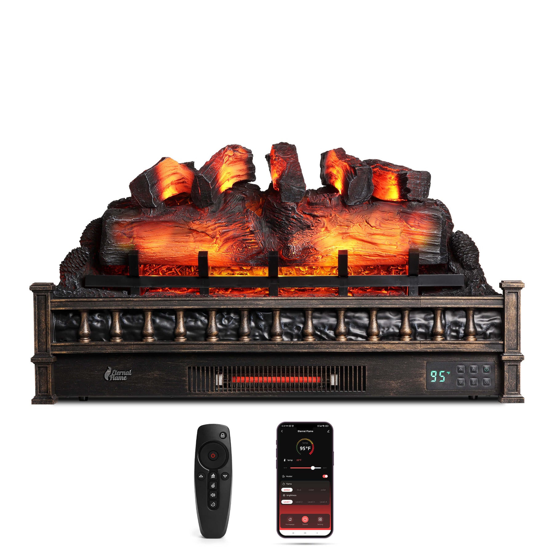 (Open Box) Eternal Flame EF30-PB Electric Fireplace Logs