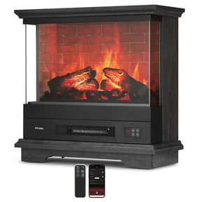 [Discontinued] Firelake FL27-BW Electric Fireplace Heater With Mantel