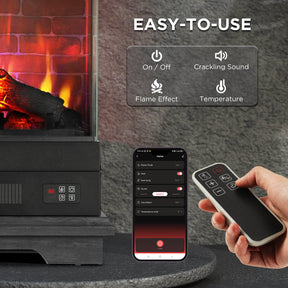 [Discontinued] Firelake FL27-BW Electric Fireplace Heater With Mantel