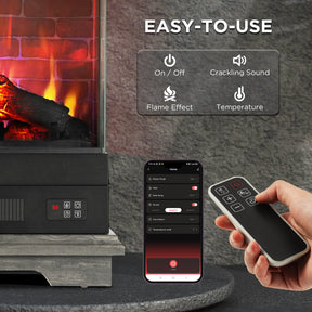[Discontinued] Firelake FL27-GW Electric Fireplace Heater With Mantel