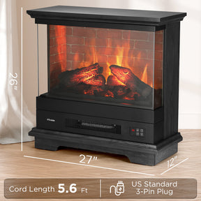 [Discontinued] Firelake FL27-BW Electric Fireplace Heater With Mantel