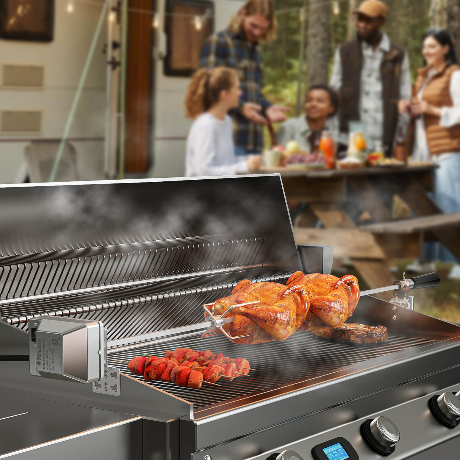 [Discontinued] Universal Stainless Steel Grill Rotisserie Motor