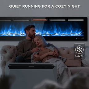 [Discontinued] In Flames INF88W-3D WiFi Smart Wall Mounted Electric Fireplace - Tempered Glass