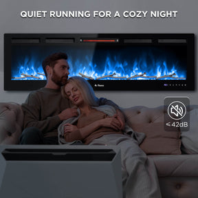 (Open Box) In Flames WiFi Smart Wall Mounted Electric Fireplace - Tempered Glass
