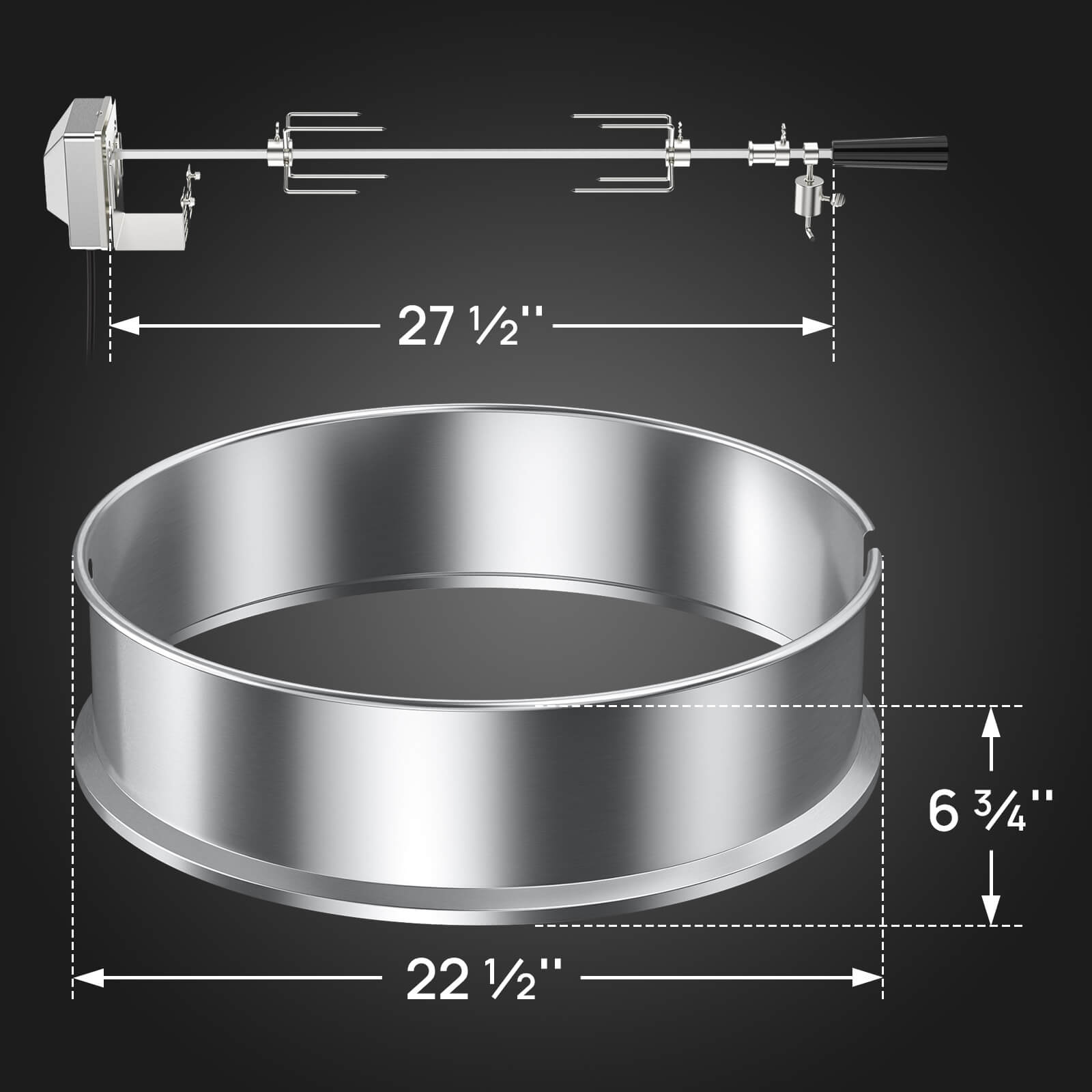 [Discontinued] Stainless Steel Rotisserie Ring Kit