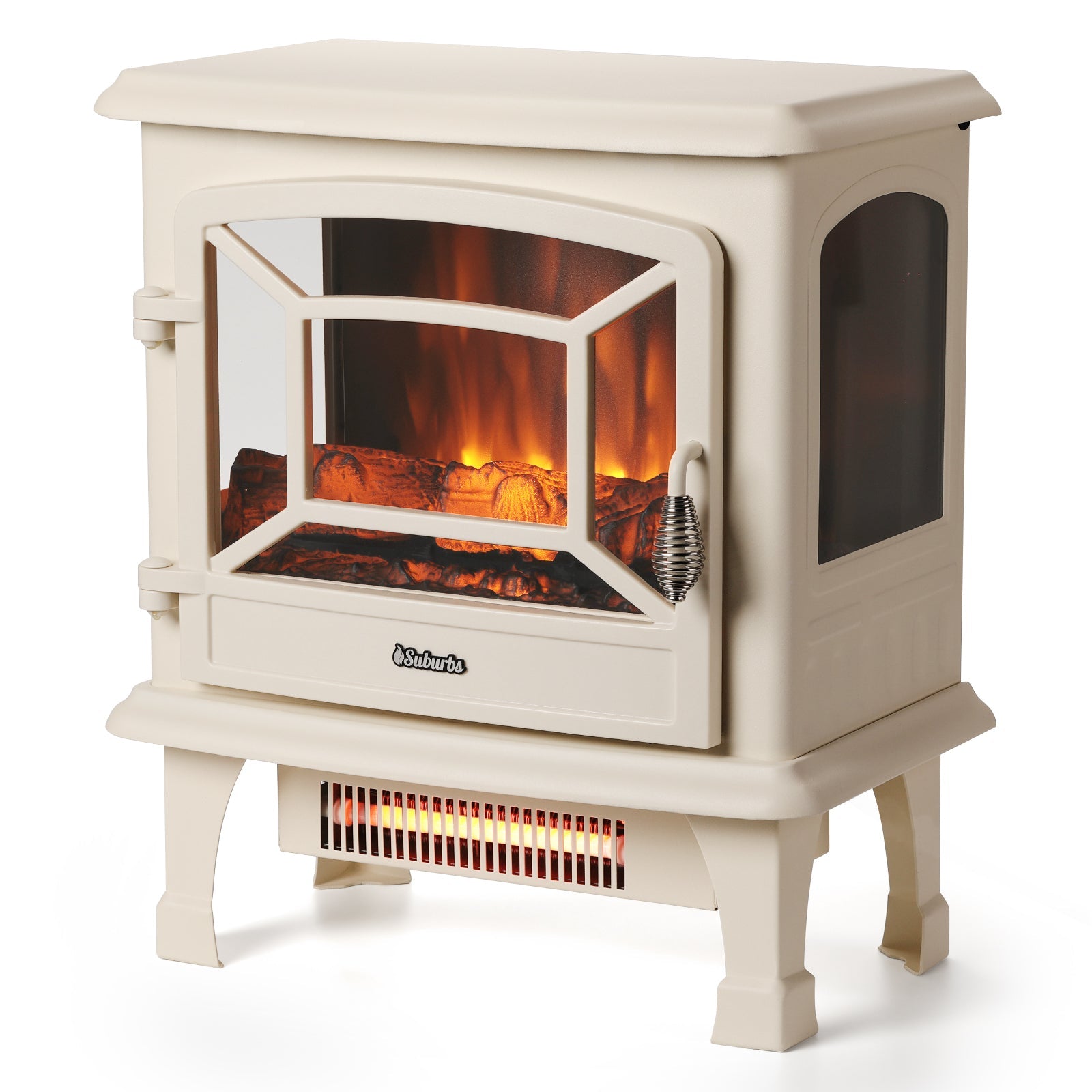 (Open Box) Suburbs TS20-SD Electric Fireplace Stove Heater with Sound