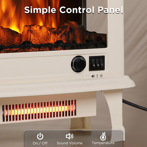 (Open Box) Suburbs TS20-SD Electric Fireplace Stove Heater with Sound