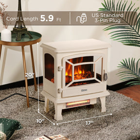 (Open Box) Suburbs TS20-SD Electric Fireplace Stove Heater with Sound