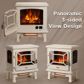 (Open Box) Suburbs TS20-SD Electric Fireplace Stove Heater with Sound