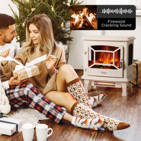 (Open Box) Suburbs TS20-SD Electric Fireplace Stove Heater with Sound