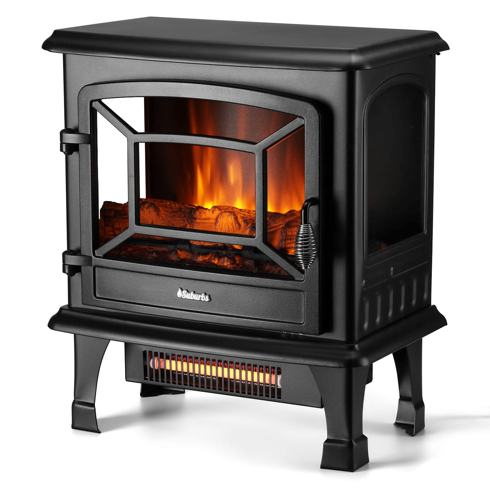 (Open Box) Suburbs TS20-SD Electric Fireplace Stove Heater with Sound