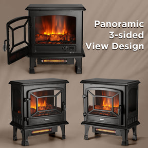 (Open Box) Suburbs TS20-SD Electric Fireplace Stove Heater with Sound