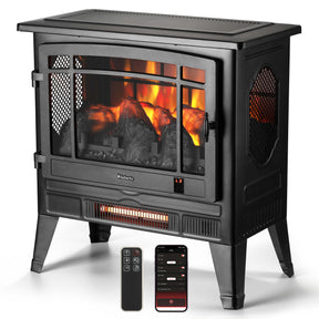(Open Box) Suburbs TS25 Smart Electric Fireplace Stove Heater, WiFi Enabled