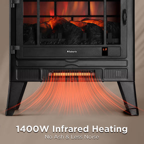 (Open Box) Suburbs TS25 Smart Electric Fireplace Stove Heater, WiFi Enabled