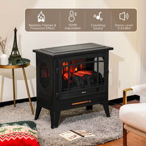 (Open Box) Suburbs TS25 Smart Electric Fireplace Stove Heater, WiFi Enabled