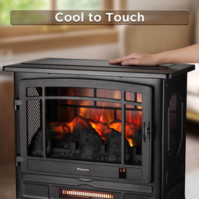 (Open Box) Suburbs TS25 Smart Electric Fireplace Stove Heater, WiFi Enabled
