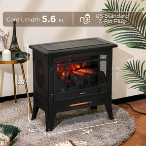 (Open Box) Suburbs TS25 Smart Electric Fireplace Stove Heater, WiFi Enabled
