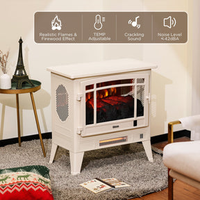 (Open Box) Suburbs TS25 Smart Electric Fireplace Stove Heater, WiFi Enabled