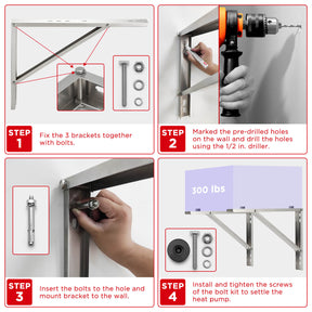 (Open Box) Wall Mounted Aluminum Bracket for Mini Spilt AC