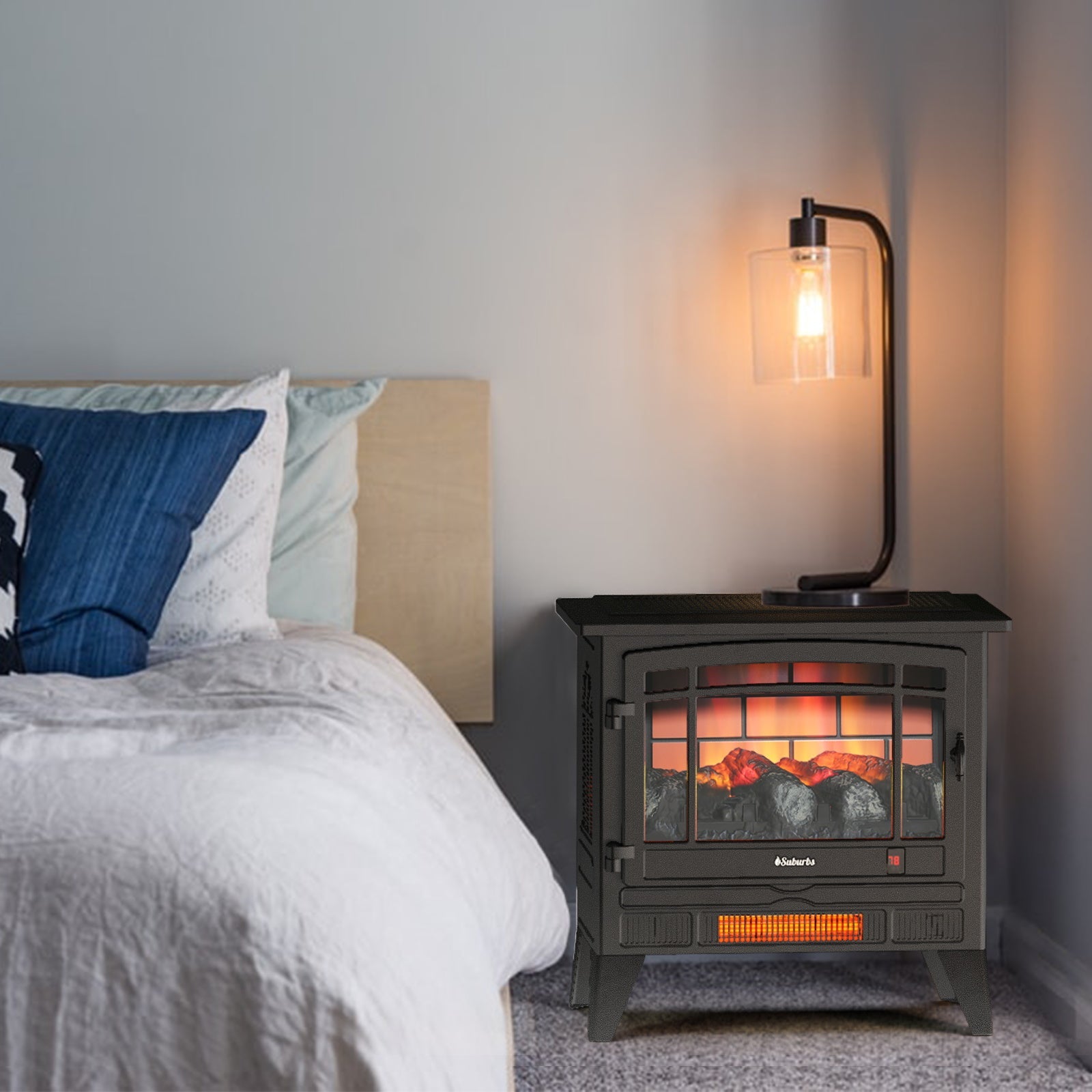 (Open Box) Suburbs TS25 Electric Fireplace Stove Heater